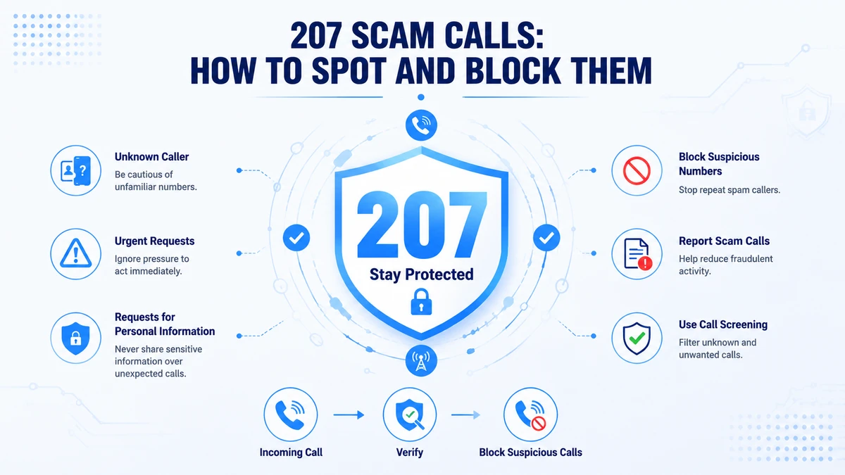 207 area code scam calls — how to identify spoofed Maine numbers, spot phone fraud warning signs, and block unwanted 207 calls