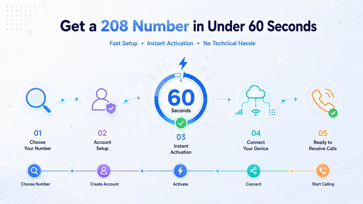 How to get a virtual 208 Idaho phone number in under 60 seconds — no Idaho address, US SIM card, or physical line required