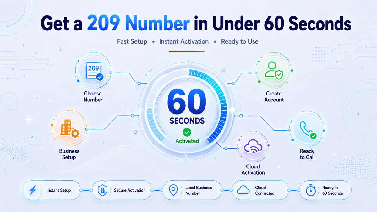 How to get a virtual 209 California phone number in under 60 seconds — no California address, US SIM card, or physical line required