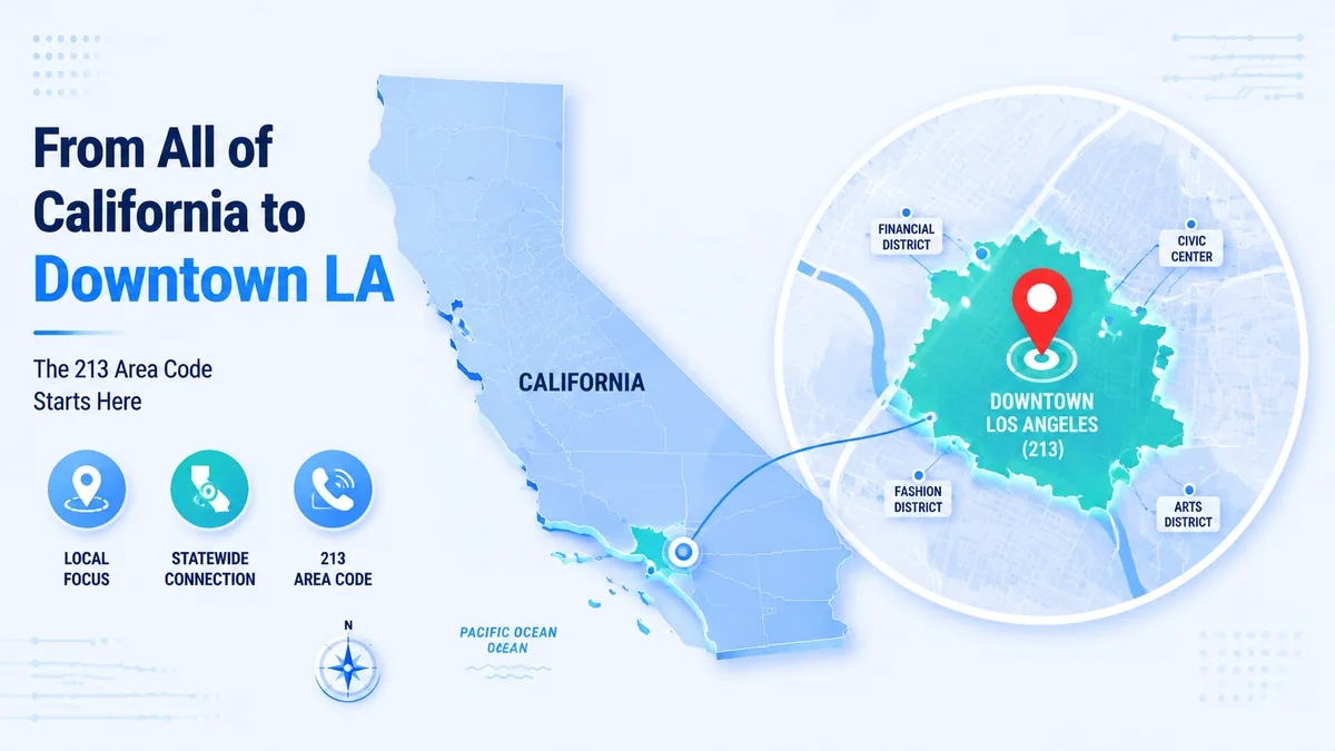 History of the 213 area code — from 1947 covering all of California to Downtown LA today