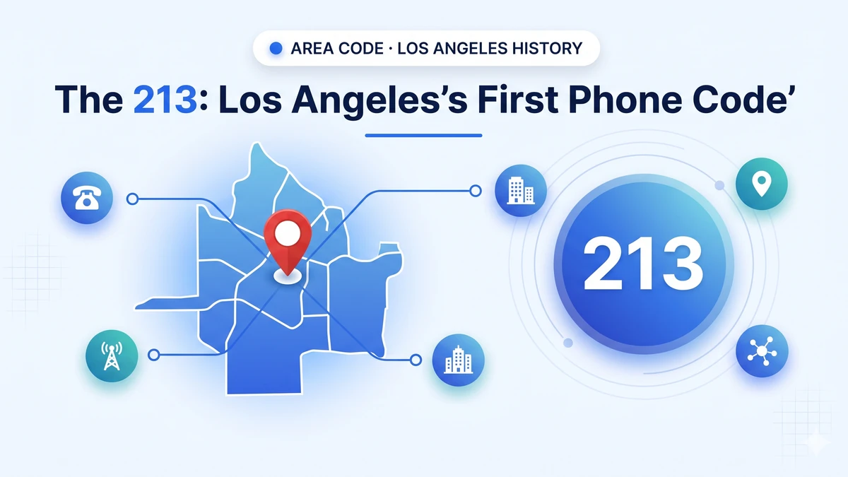 The 213 area code — Los Angeles's first phone number, the original California code now covering Downtown LA, Koreatown, and Central Los Angeles