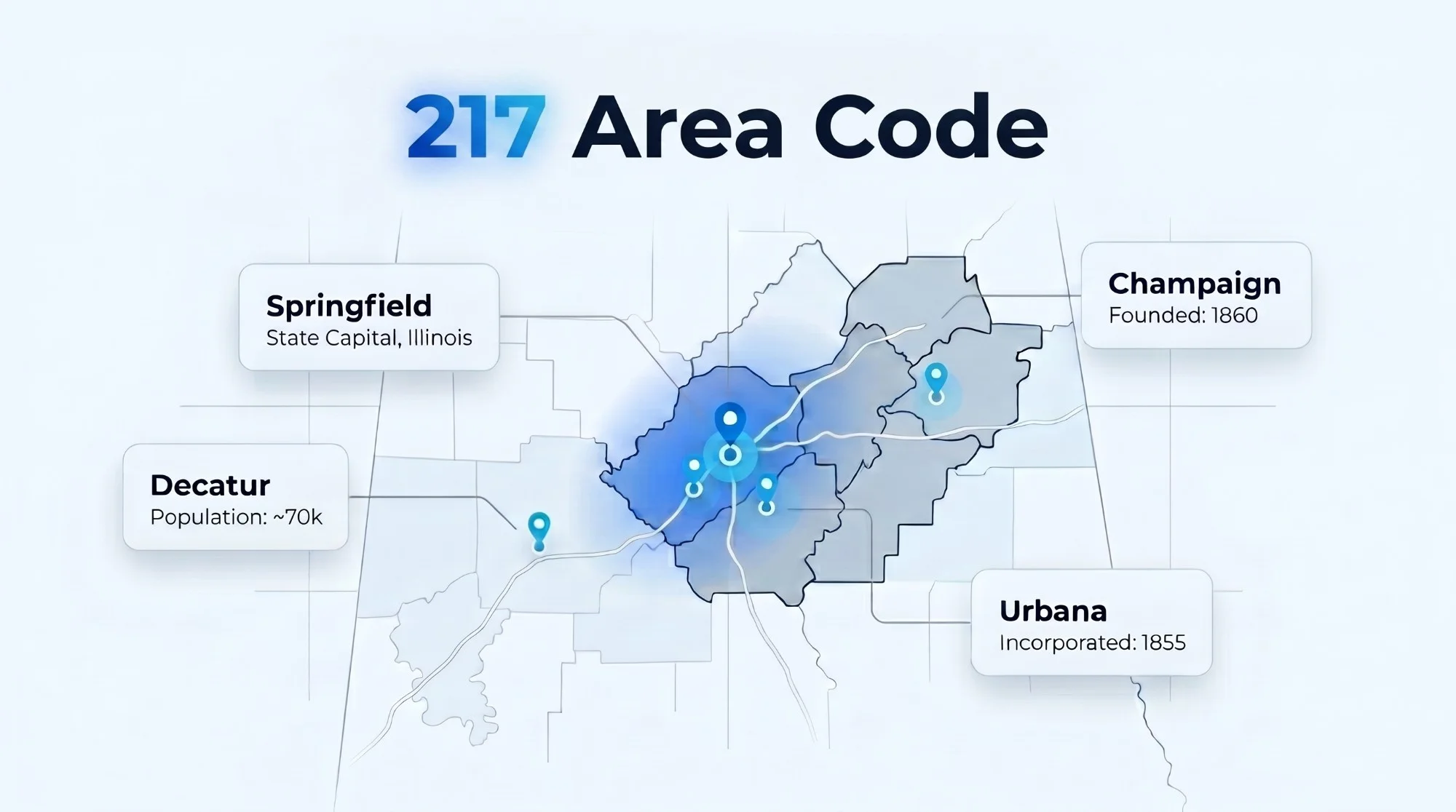 217 area code — location, coverage and cities across central Illinois