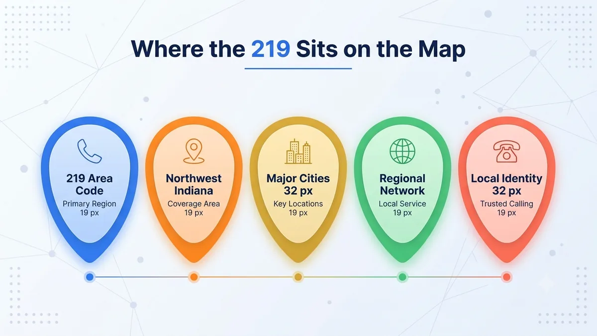 219 area code location — northwest Indiana covering Gary, Hammond, Valparaiso, Michigan City, and the Lake Michigan shoreline