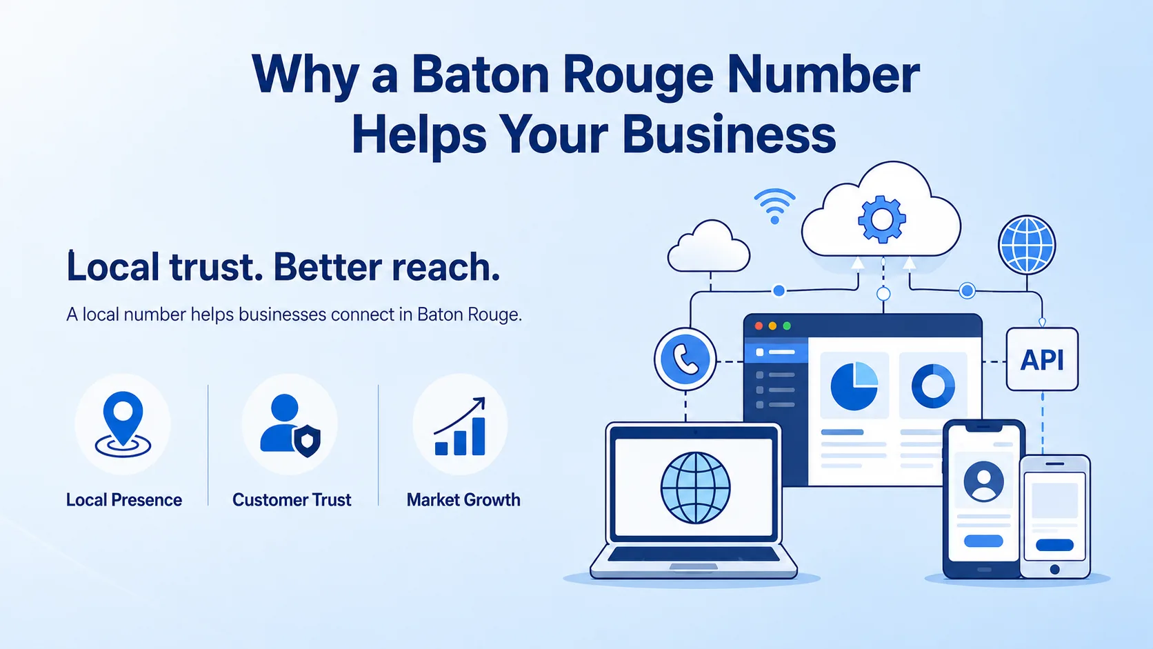 Why a Baton Rouge number helps your business — local trust, better reach, local presence, customer trust, and market growth