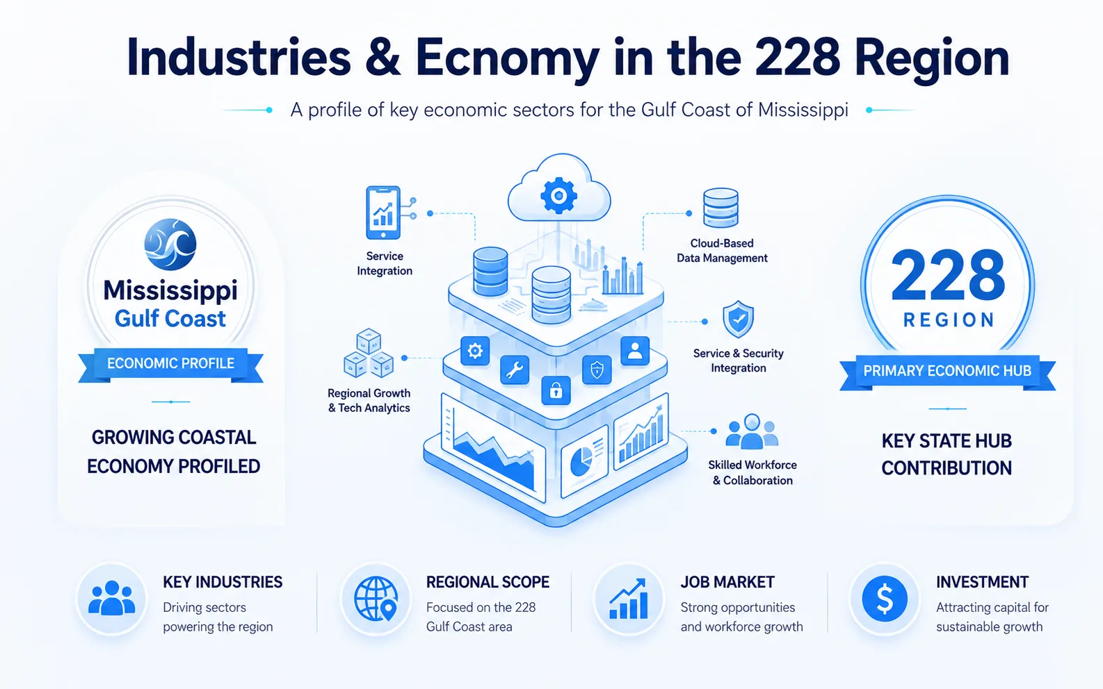 Industries and economy in the 228 area code region