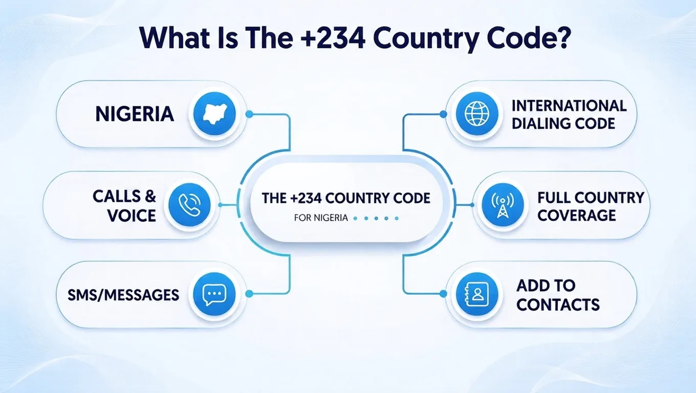 What is the 234 country code — Nigeria international dialing