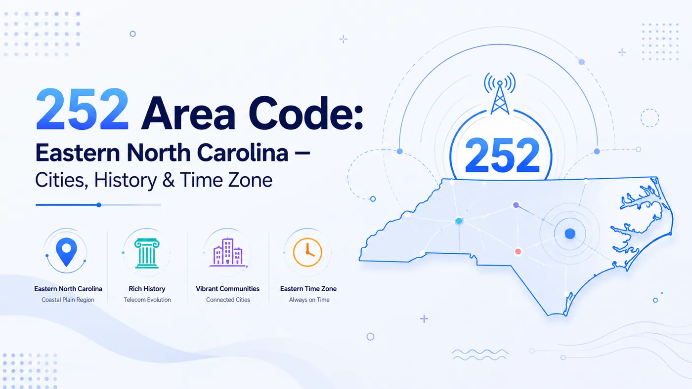 252 area code — eastern North Carolina map covering Greenville, Rocky Mount, Wilson, New Bern, and the Outer Banks shoreline