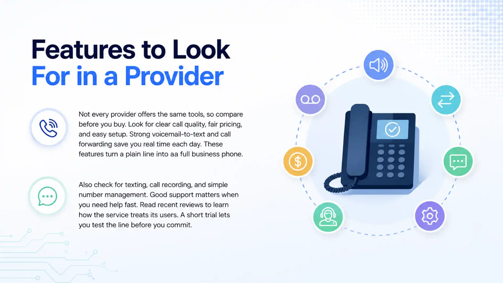 Features to look for in a 260 number provider