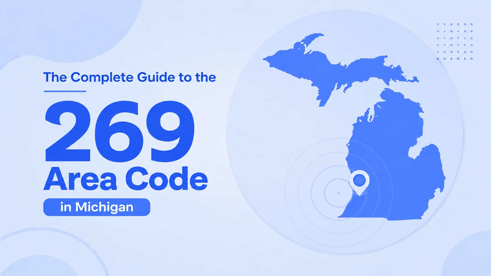 269 area code — southwestern Michigan coverage map including Kalamazoo, Battle Creek, and Portage