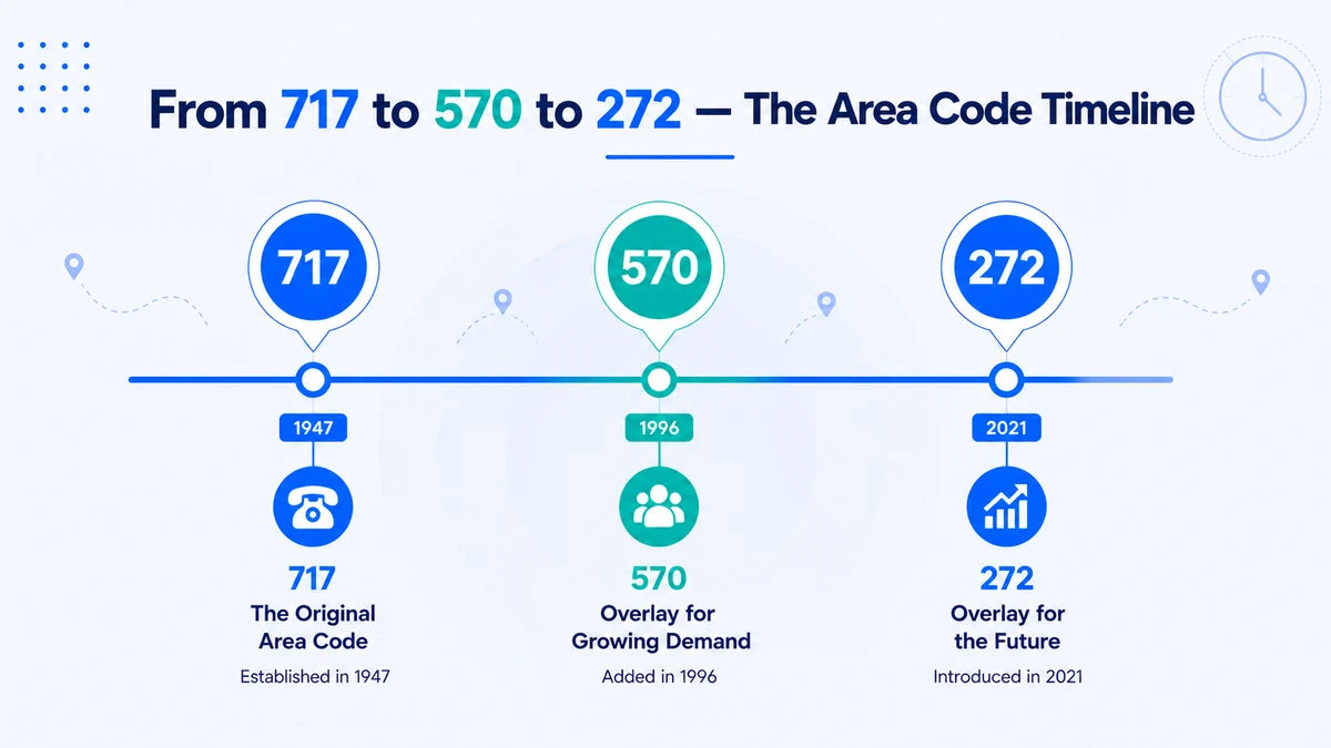History of area codes 272 and 570 in Pennsylvania — from original 717 split to 2013 overlay