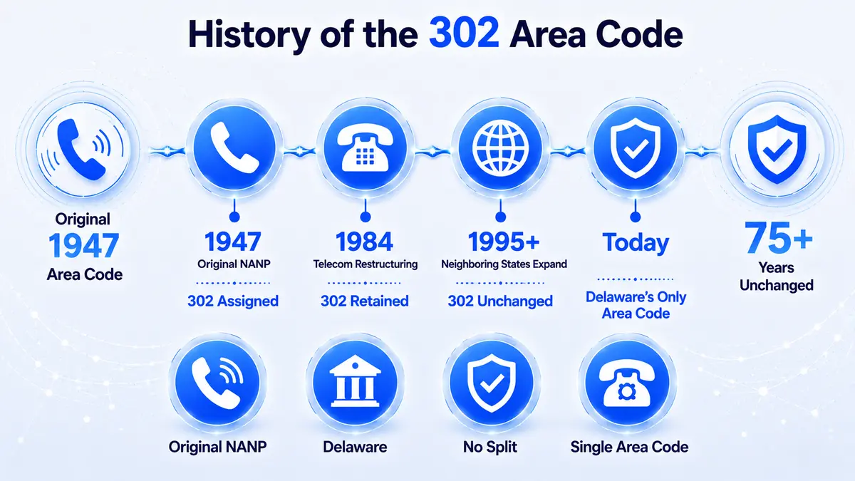 History of the 302 area code — Delaware telephone evolution since the original 1947 NANP assignment