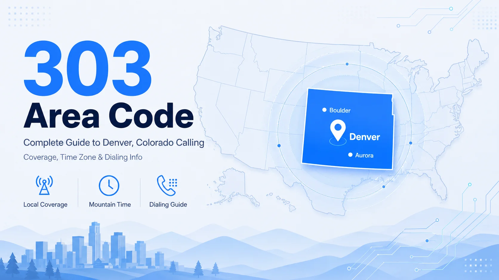 303 area code — location, coverage and cities across Denver, Colorado