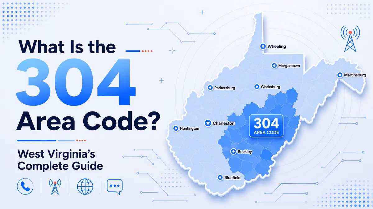 304 area code — West Virginia covering Charleston, Huntington, Morgantown, Parkersburg, and Wheeling