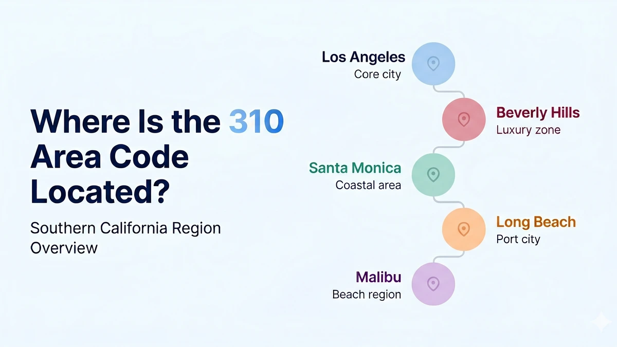 Where is the 310 area code located — Los Angeles County cities and coverage map