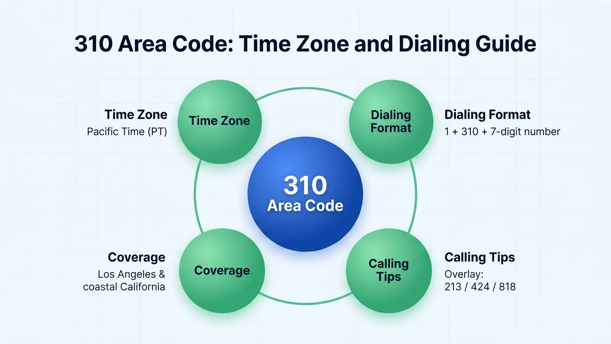 310 area code Pacific Time Zone and dialing guide Los Angeles