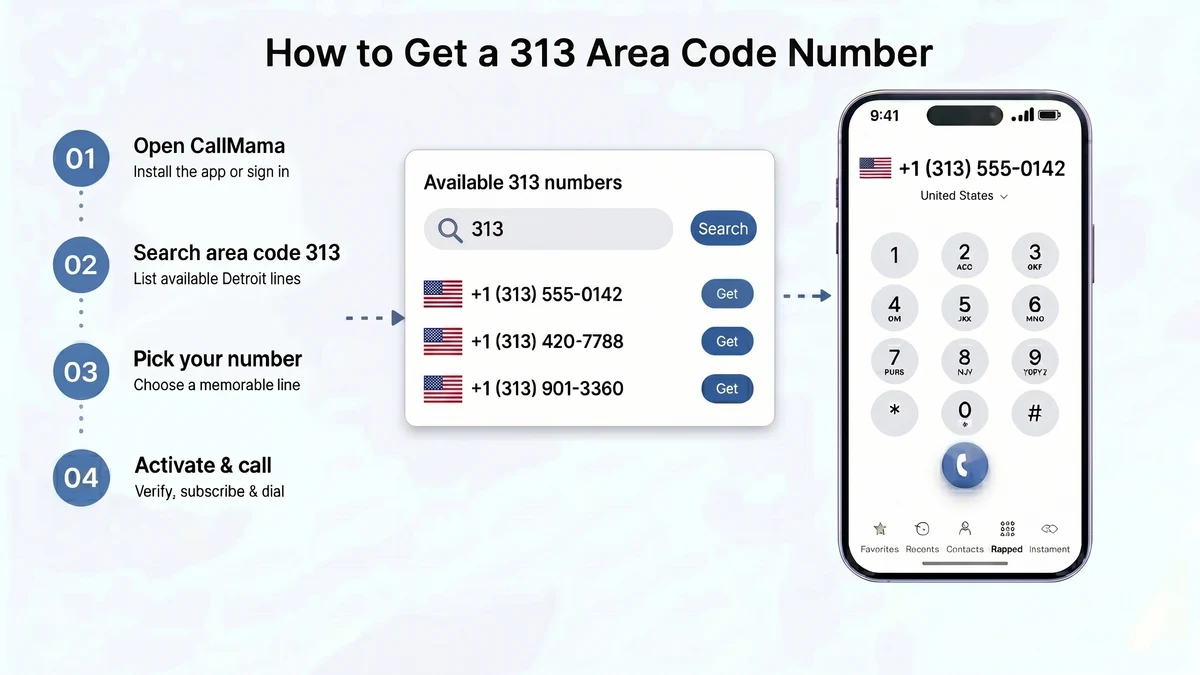 History of the 313 area code Detroit Michigan timeline