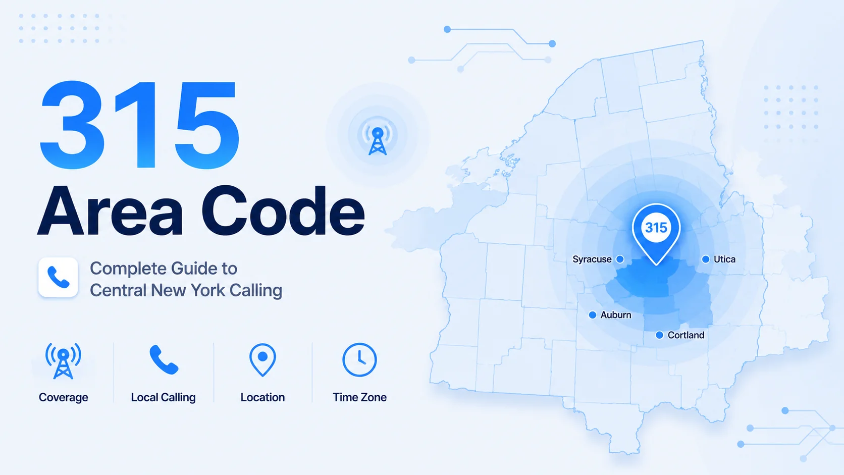 315 area code — location, coverage and cities across central New York state