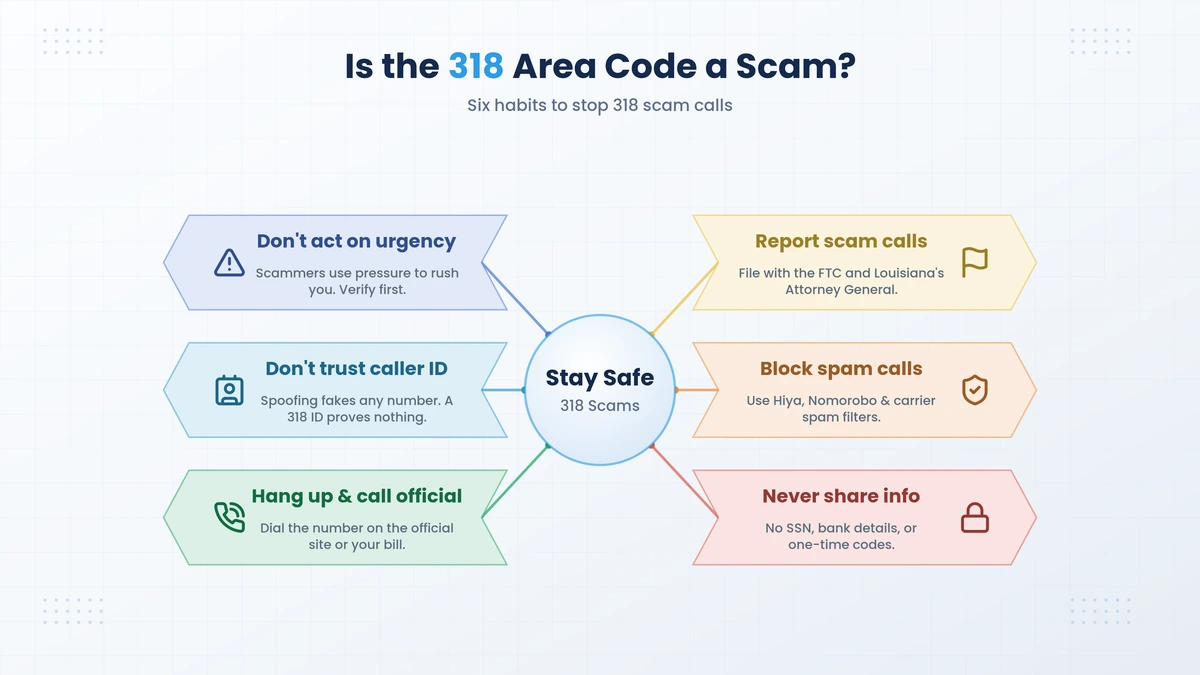 318 area code scam awareness guide Louisiana