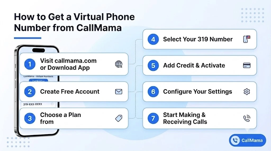 Step-by-step guide to getting a virtual 319 area code phone number