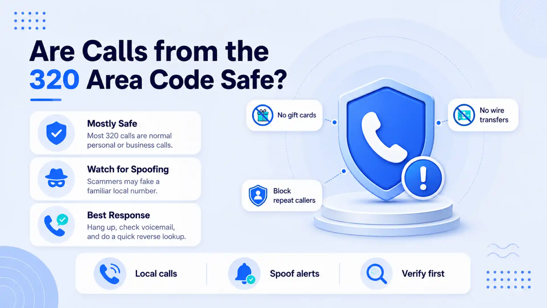 Are calls from the 320 area code safe — mostly safe, watch for spoofing, never send gift cards or wire transfers