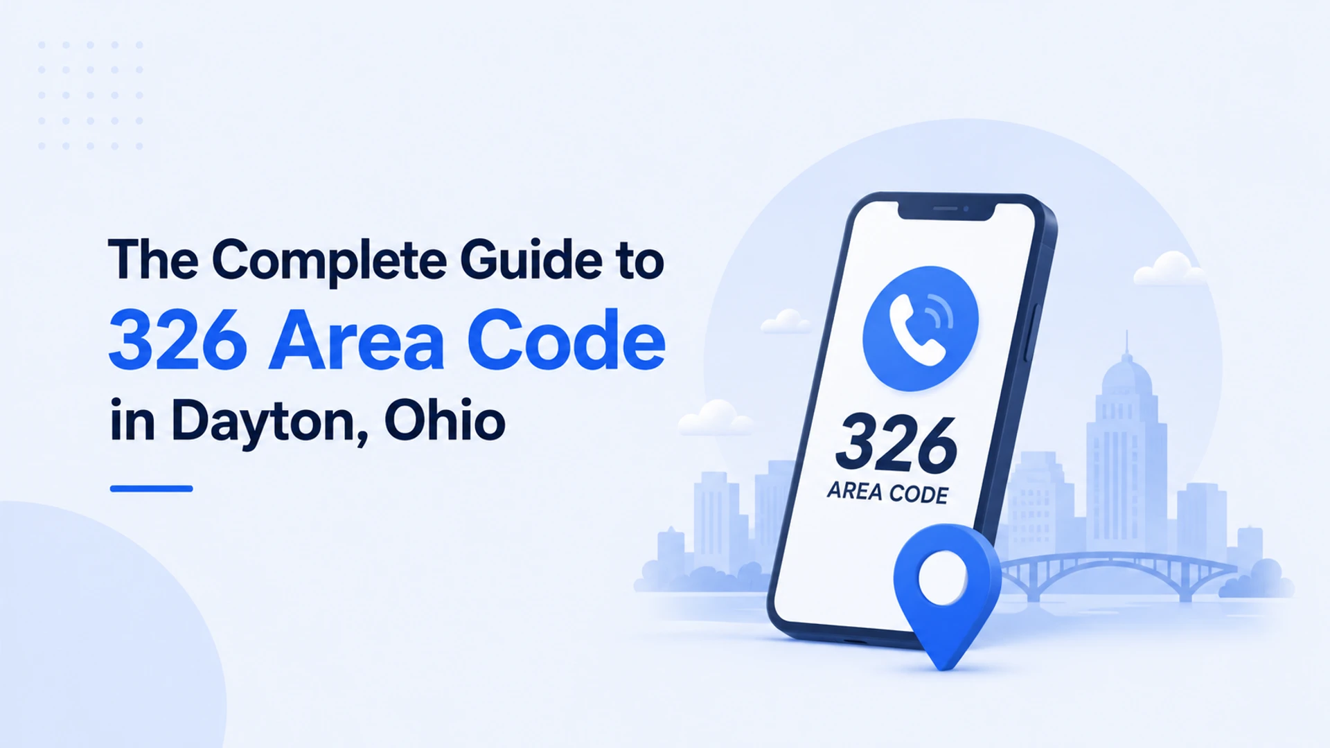 326 area code — Dayton, Ohio coverage map including Kettering, Fairborn, Springfield, and the Miami Valley