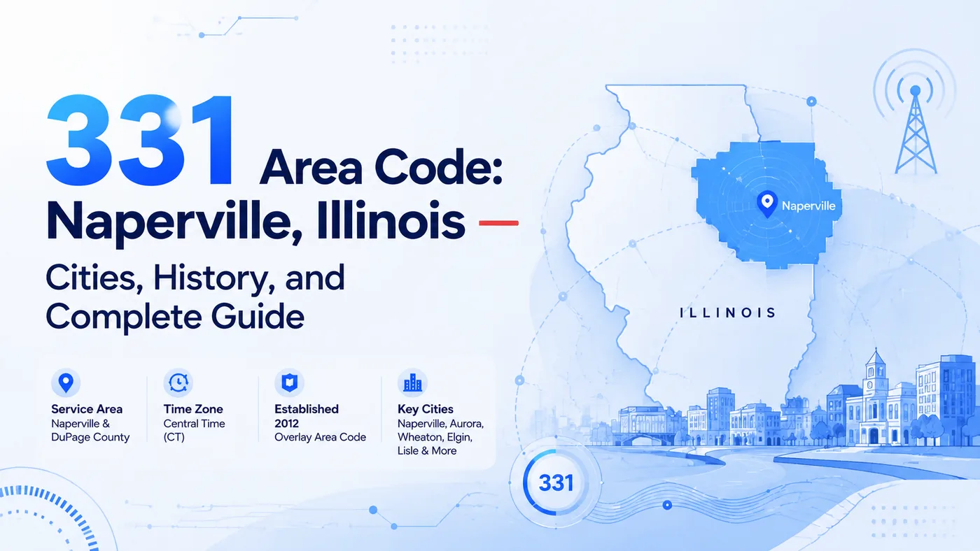 331 area code — western Chicago suburbs map covering Naperville, Aurora, Elgin, Wheaton, and DuPage County communities in Illinois as a 630 overlay