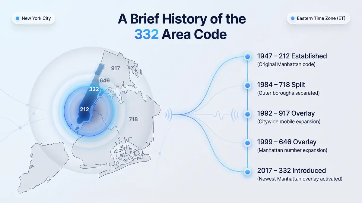 Brief history of the 332 area code New York City