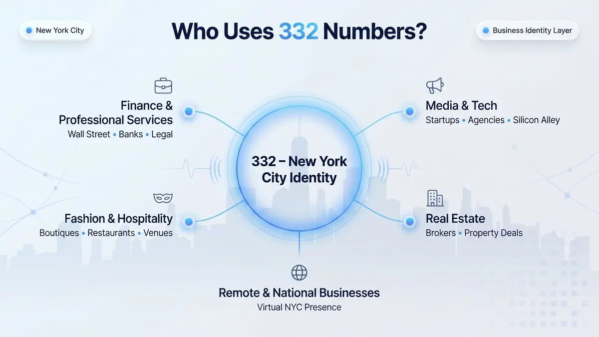 Who uses 332 area code numbers in New York City