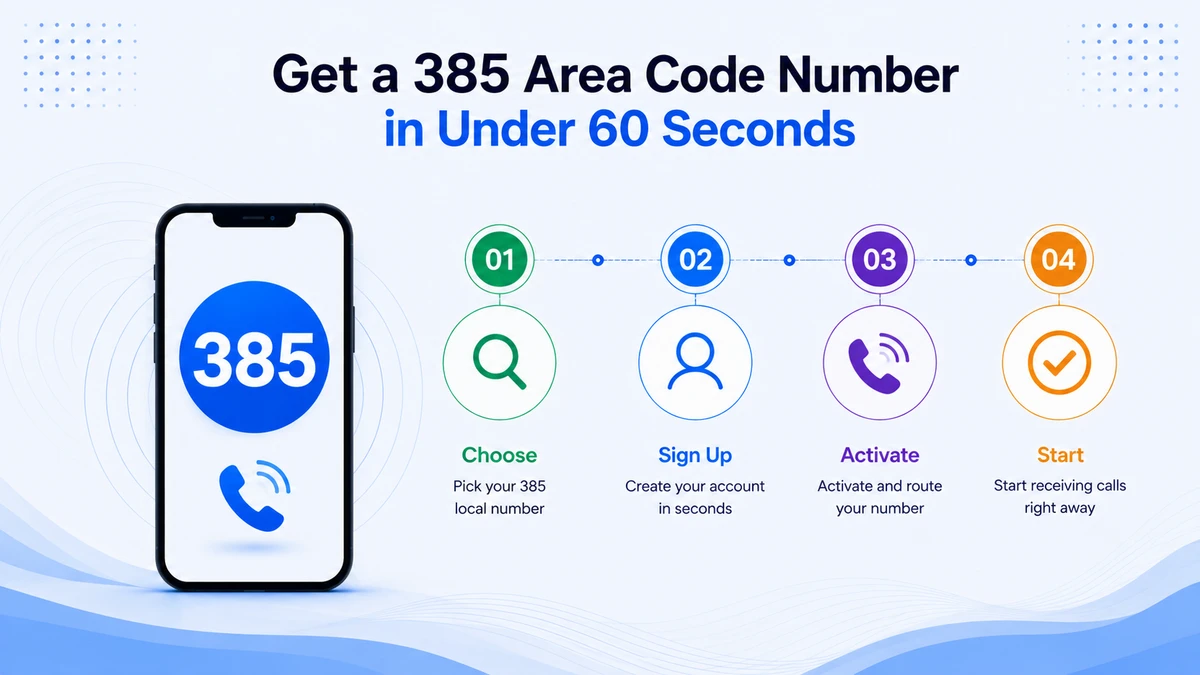 How to get a 385 area code virtual phone number with Callmama in under 60 seconds — no Utah address required