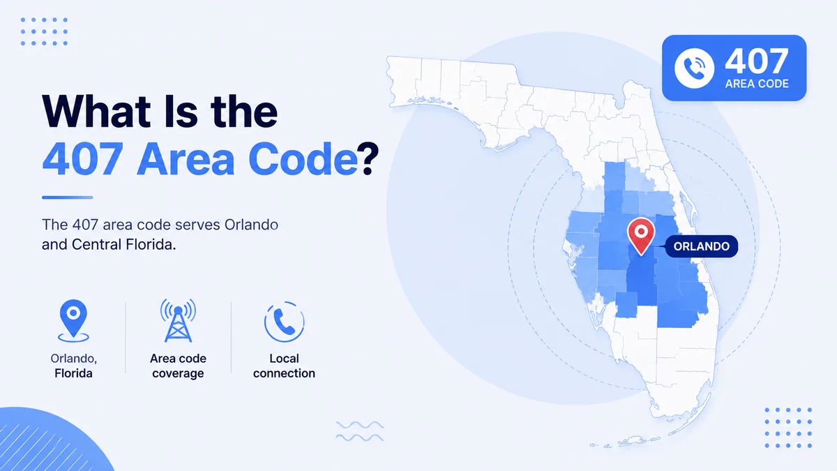What is the 407 area code Orlando Central Florida map