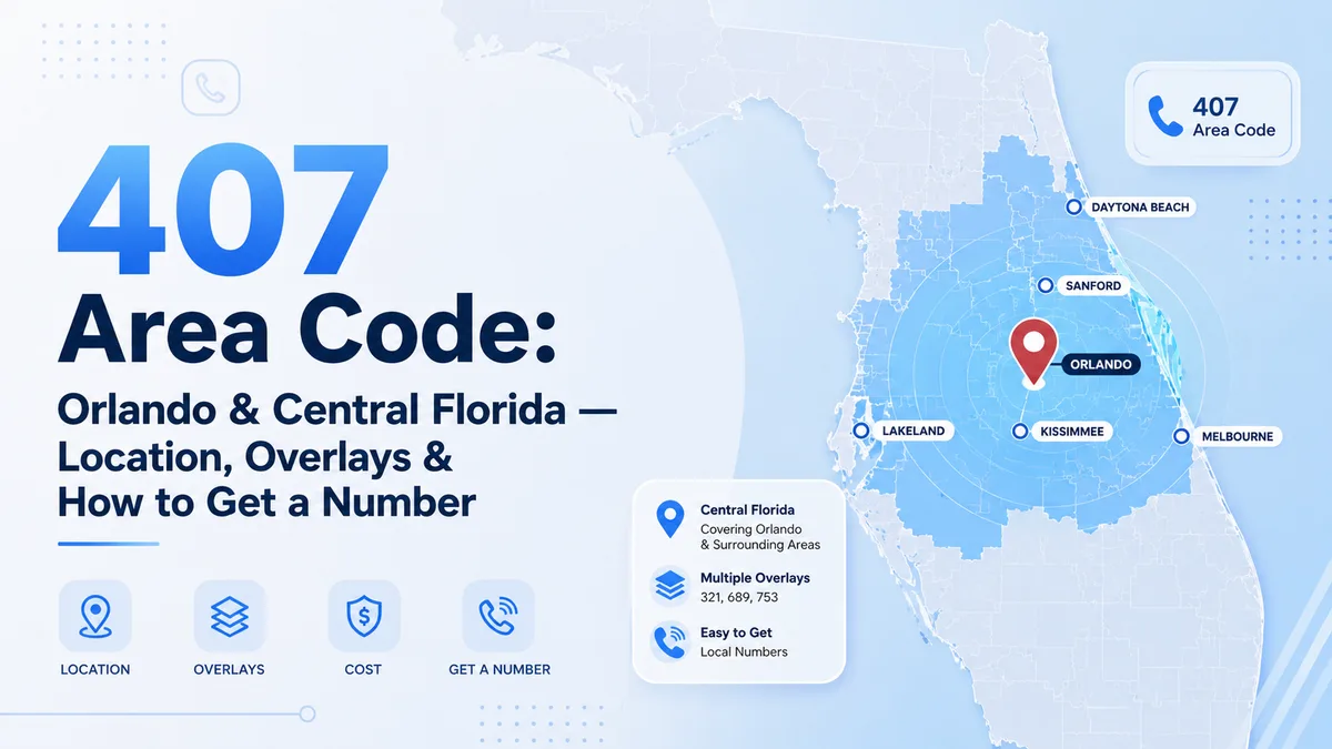 407 Area Code: Orlando & Central Florida — Location, Overlays & How to Get a Number