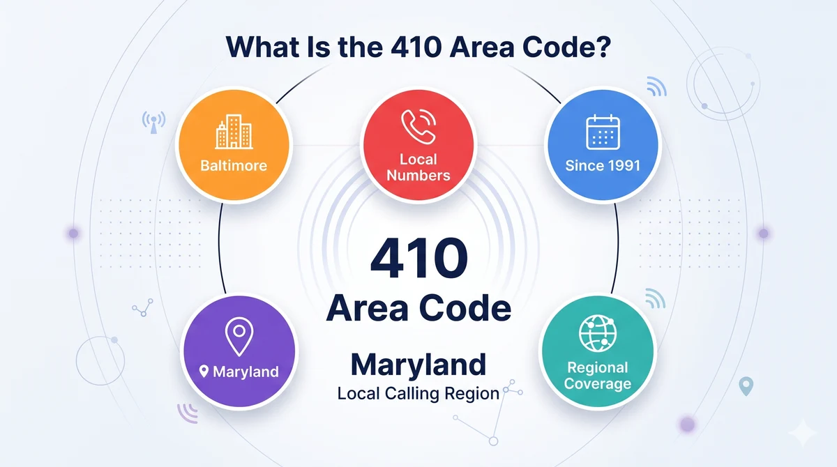 What is the 410 area code — Maryland's eastern telephone prefix covering Baltimore, Annapolis, Columbia, and the Eastern Shore
