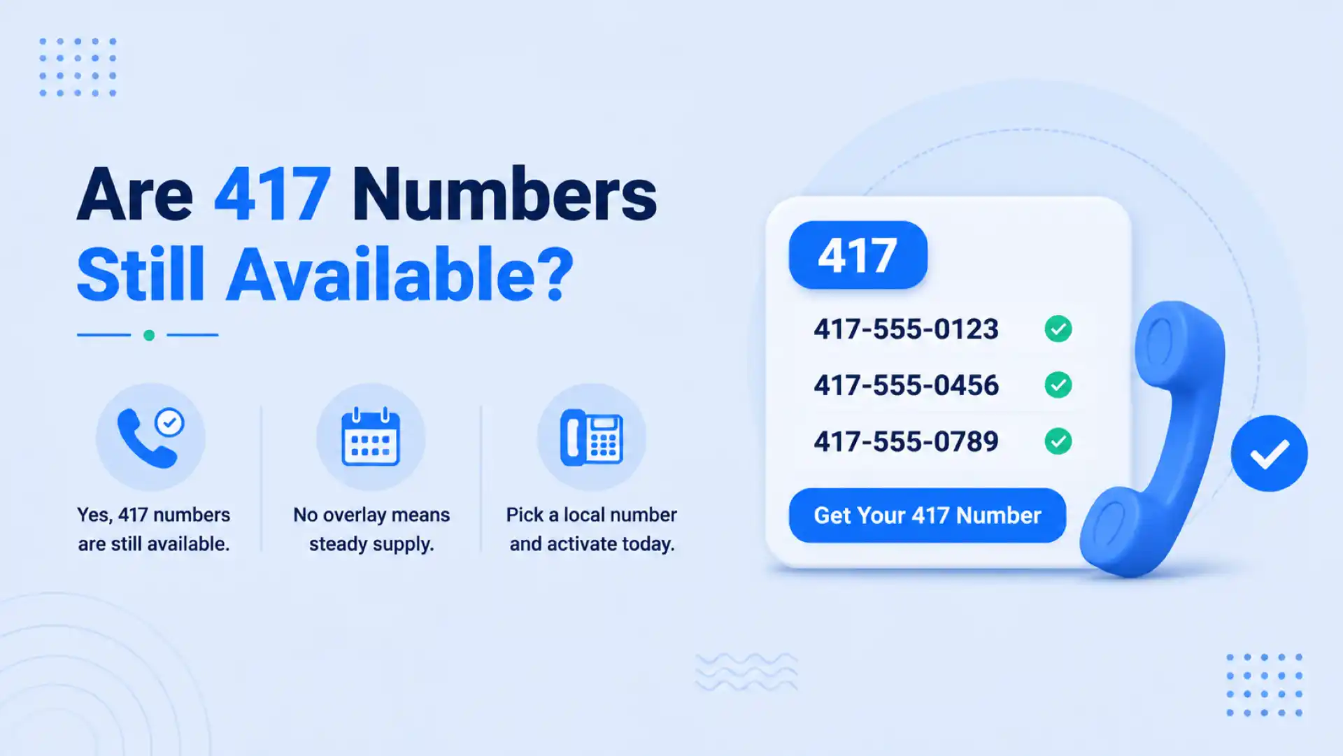 Are 417 numbers still available — fresh 417 numbers ready to activate