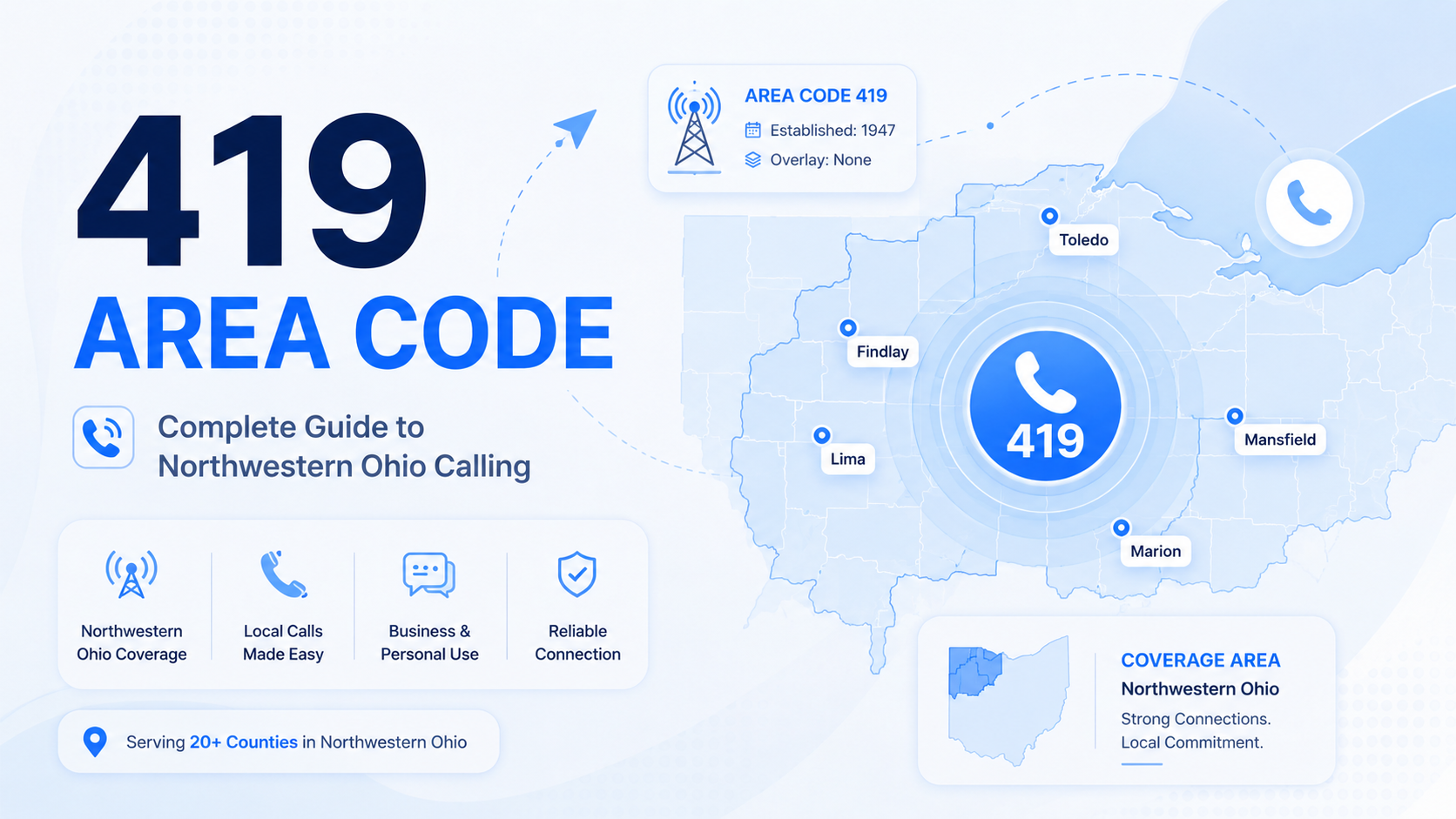 419 area code — location, coverage and cities across northwestern Ohio
