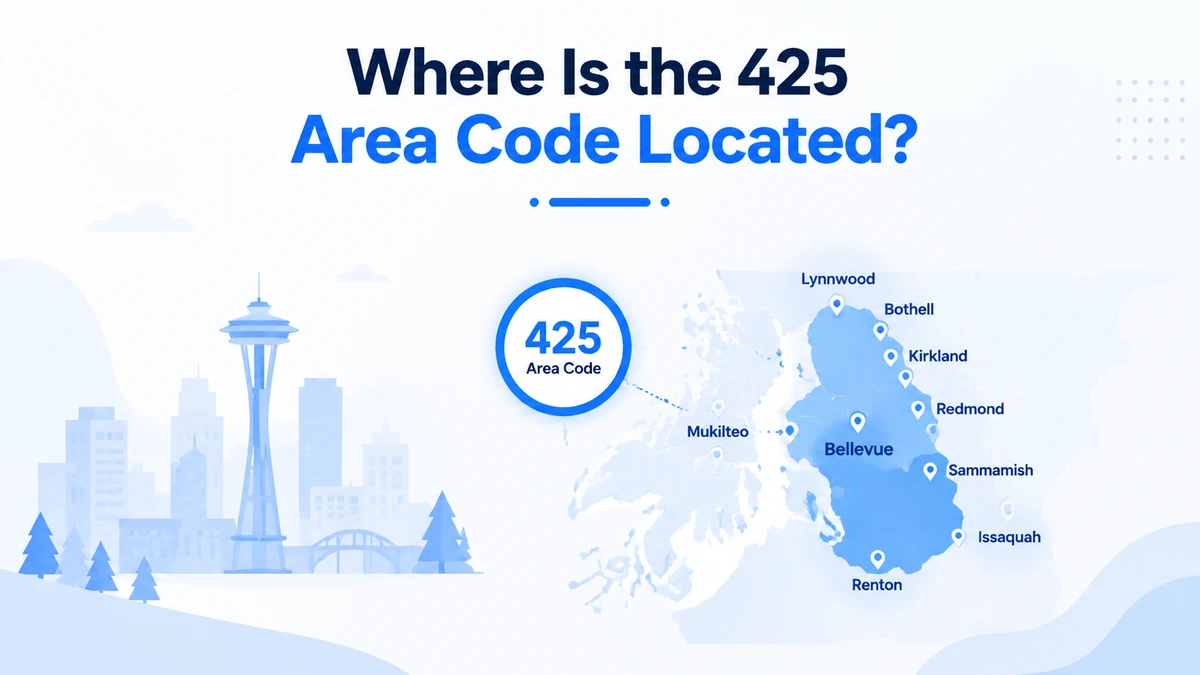 425 area code cities — Bellevue, Redmond, Kirkland, Renton, Bothell, Lynnwood, Edmonds, Sammamish, Issaquah, Kenmore, Woodinville, Mountlake Terrace, Mukilteo across eastern King County and southern Snohomish County