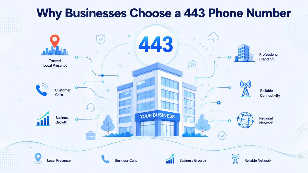 Industries that benefit most from a 443 area code number — healthcare providers near Johns Hopkins, defense contractors at Aberdeen Proving Ground and NSA Fort Meade, maritime and logistics firms at the Port of Baltimore, and biotech companies in the Maryland corridor