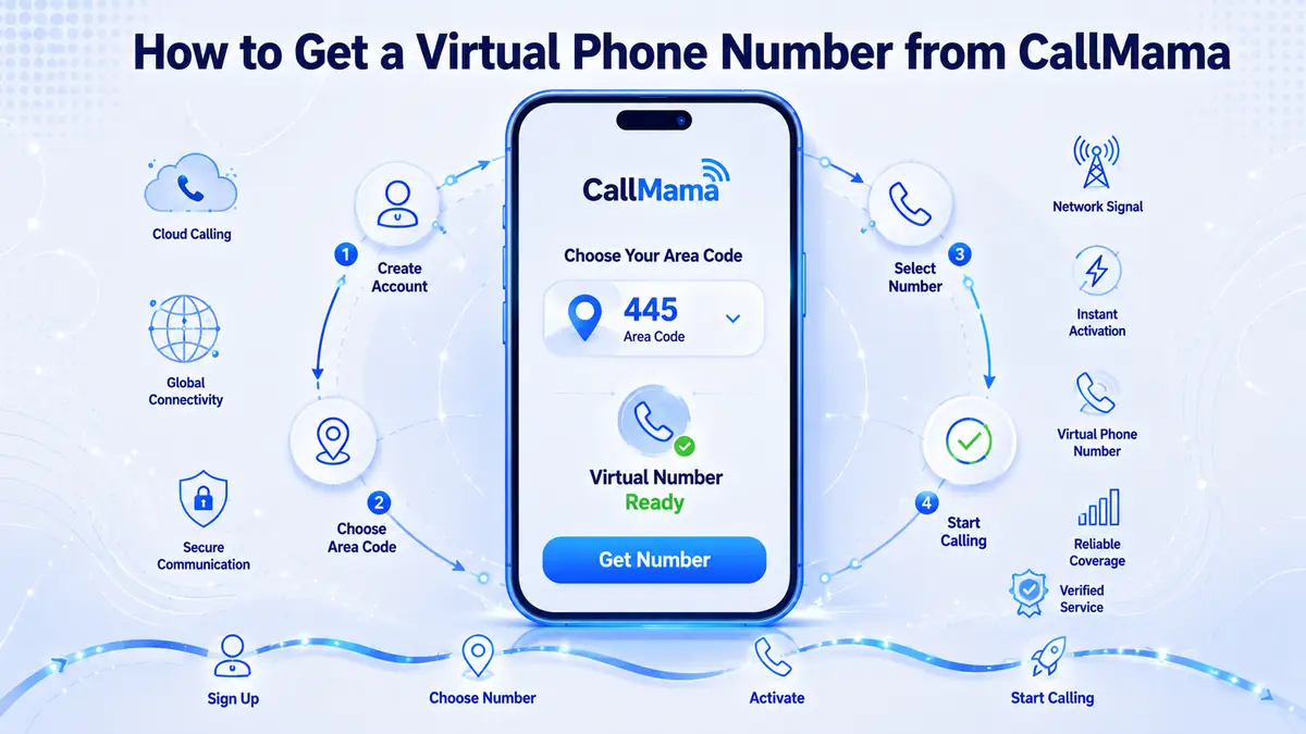 How to get a virtual 445 Pennsylvania phone number — CallMama lets you activate a local 445 area code number instantly without relocating to Philadelphia, Norristown, or Doylestown