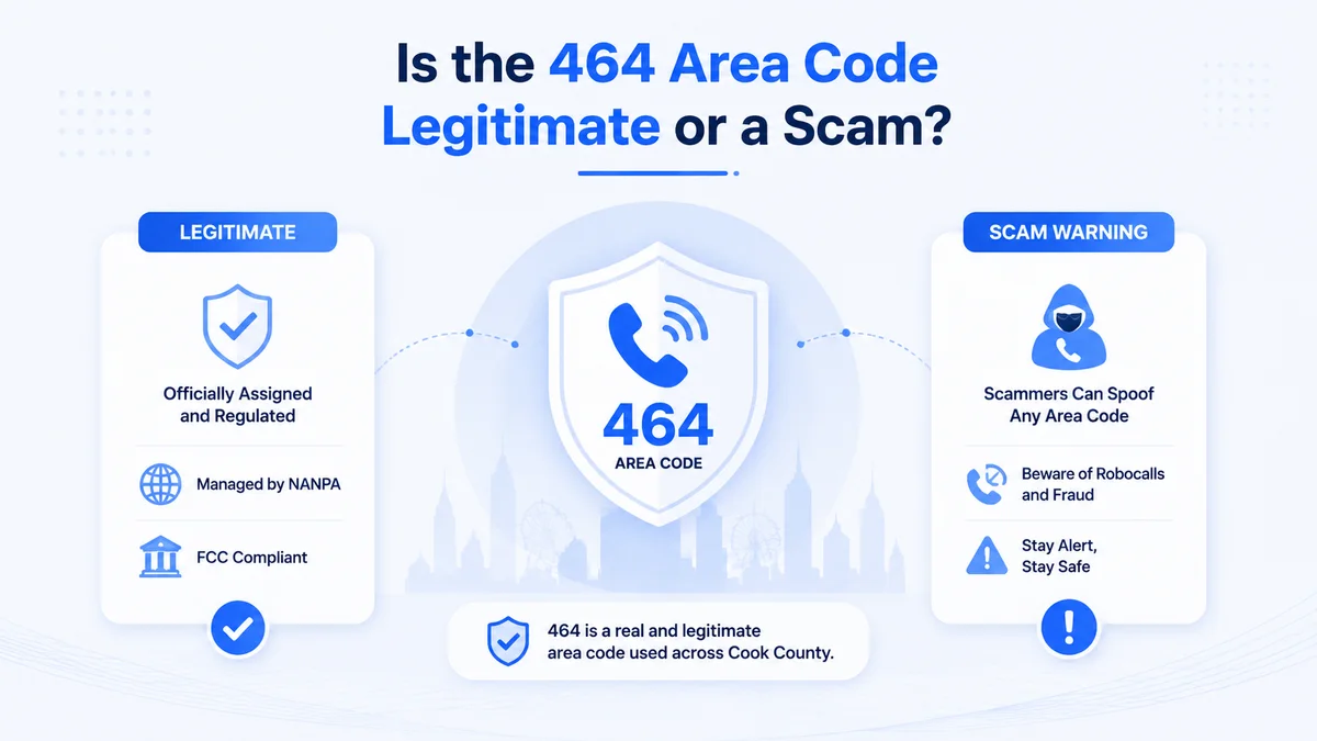 Is the 464 area code a scam? Safety guide showing number spoofing, robocalls, and how to stay safe from fraudulent 464 area code calls