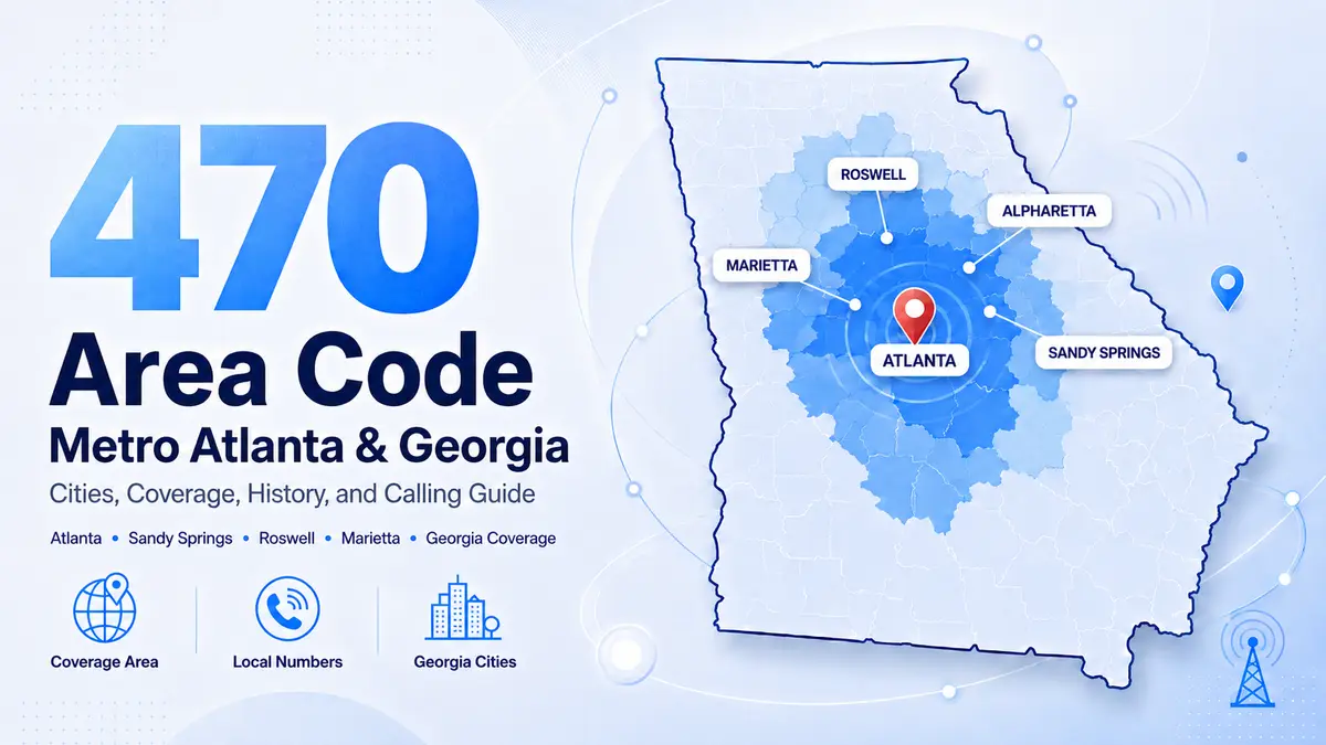 470 area code — Atlanta, Georgia metro area coverage map