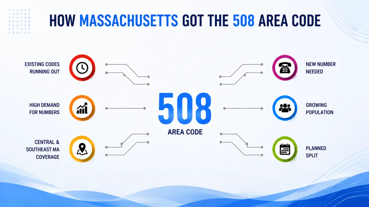 508 area code history timeline — from the 617 split in 1988 to the 774 overlay in 2001