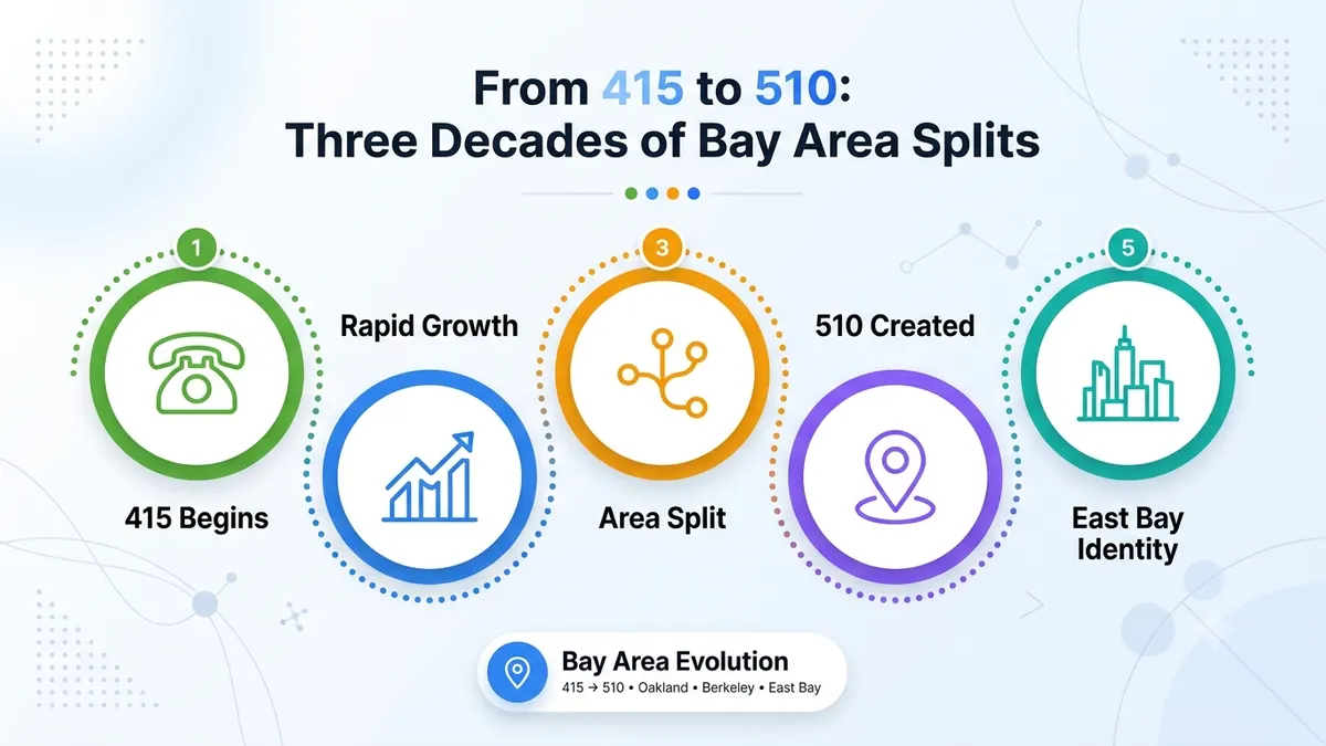 510 area code history — the 1991 split from 415 and the East Bay's numbering timeline