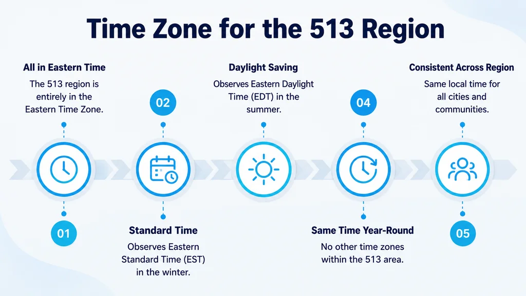 Time Zone for the 513 Region — Eastern Time, Cincinnati Ohio
