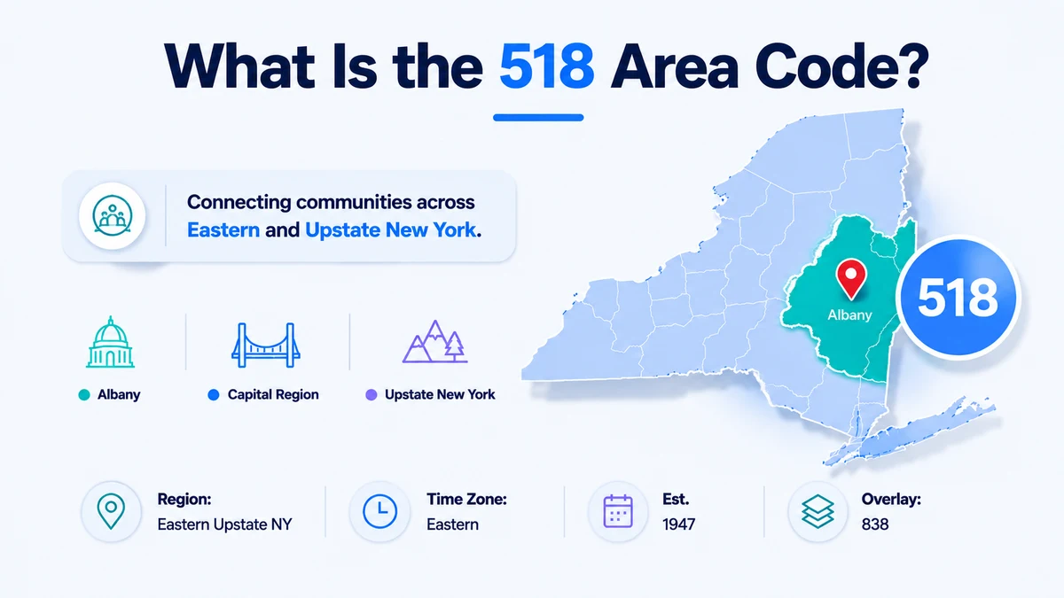 What is the 518 area code northeastern New York State map