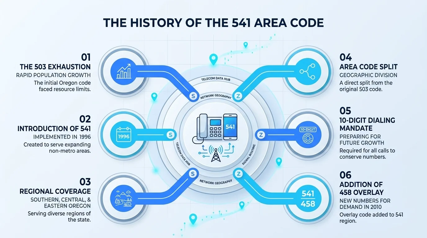 History of the 541 area code — created 1995 as a split from Oregon's original 503 code