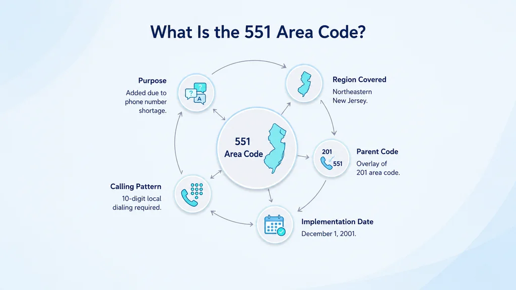 Time Zone for the 551 Region — Eastern Time, Jersey City Northeastern New Jersey