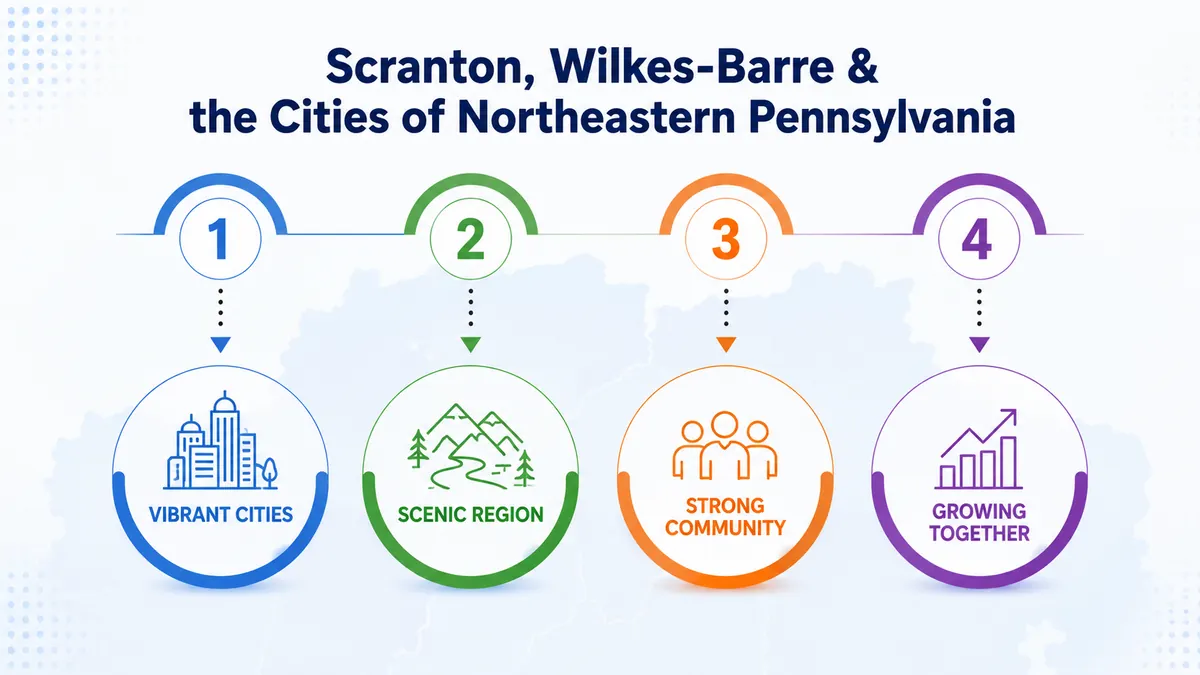 570 area code coverage map — northeastern Pennsylvania showing Scranton, Wilkes-Barre, Pocono Mountains, and Williamsport