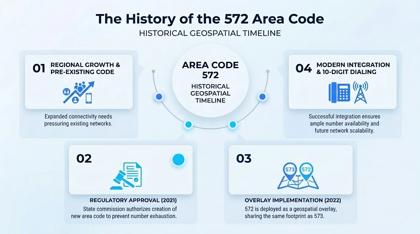 History of the 572 area code — introduced 2011 as an overlay for northeastern Oklahoma's 918 code