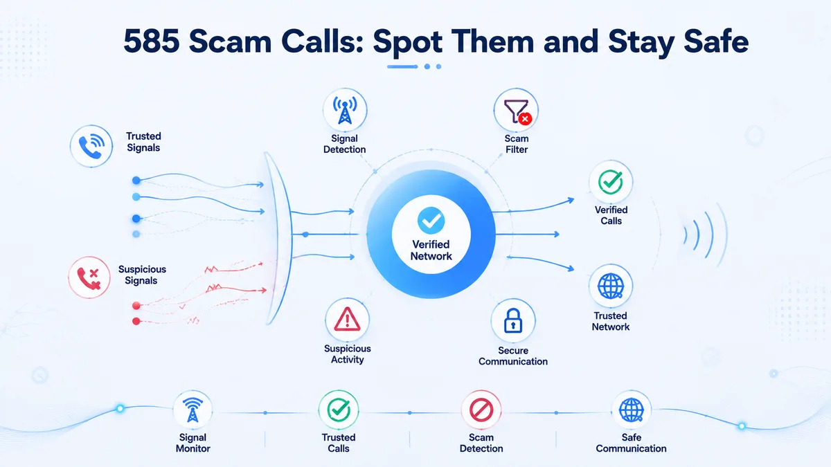585 area code scam awareness — identifying spoofed Rochester New York calls, verifying unknown 585 numbers, and protecting against utility and IRS impersonation scams