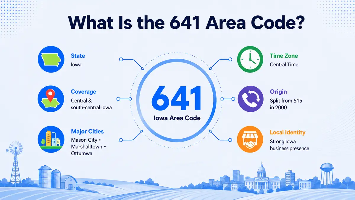 What is the 641 area code — central and south-central Iowa's geographic telephone prefix