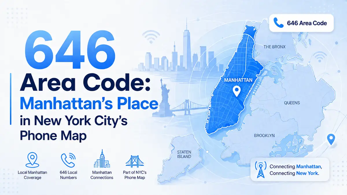 646 area code — Manhattan, New York City coverage map